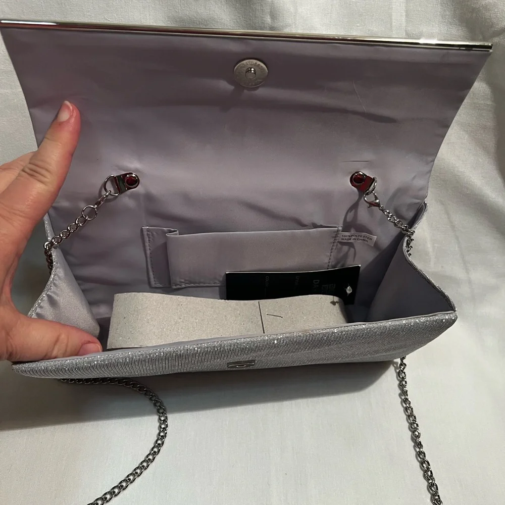Sparkly Silver Evening Clutch